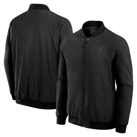Men's Fanatics Black Vegas Golden Knights Authentic Pro Road Lightweight Full-Zip Bomber Jacket