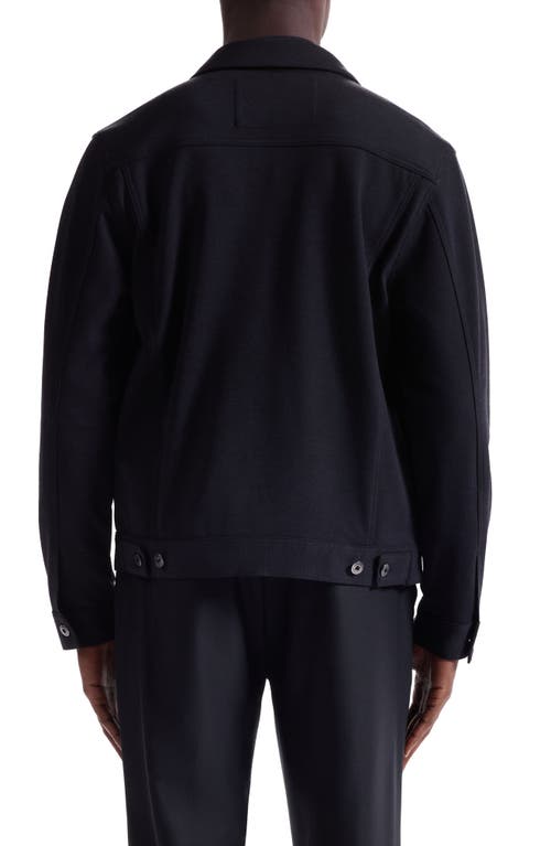 Bugatchi Knit Trucker Jacket In Black