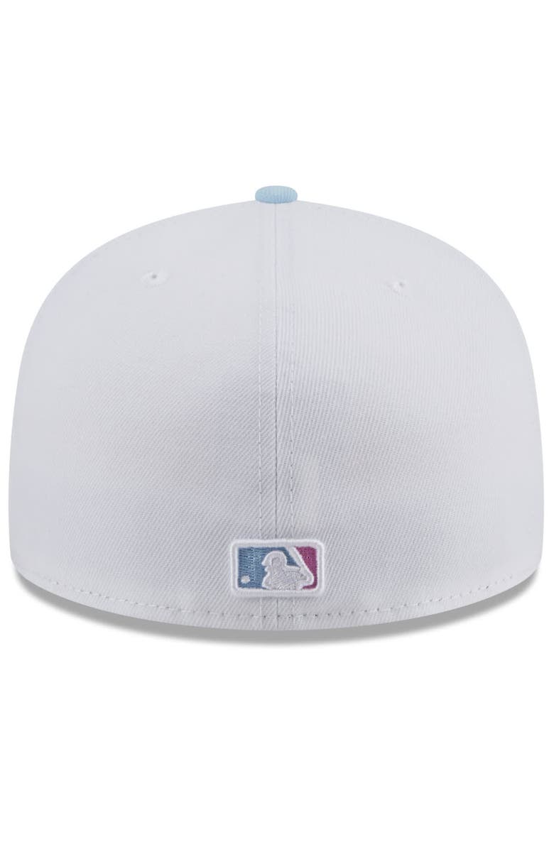 New Era Men's New Era Light Blue New York Yankees Spring Color Basic Two-Tone 59FIFTY Fitted Hat, Alternate, color, 