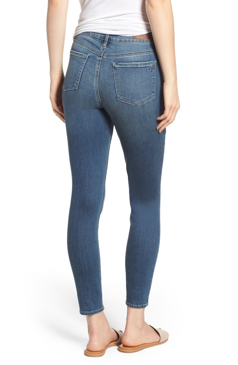 Articles of Society Heather High Rise Ripped Crop Skinny Jeans, Alternate, color, 