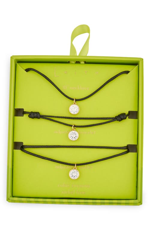 Leith Cubic Zirconia Cord Necklace, Bracelet & Anklet Set In Multi