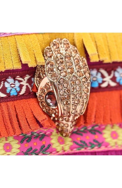 Kurt Geiger Square Mini Kensington Embellished Top Handle Bag In Purple