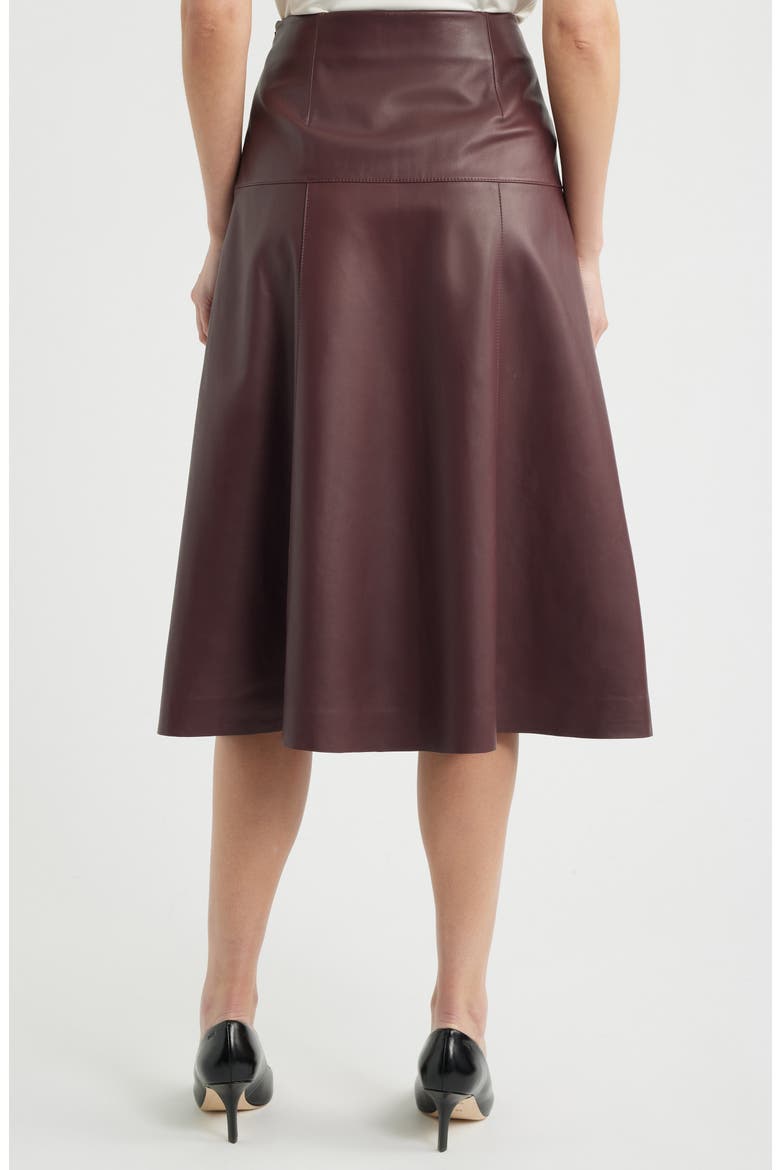 Sevani A-Line Leather Midi Skirt, Alternate, color, MED RD