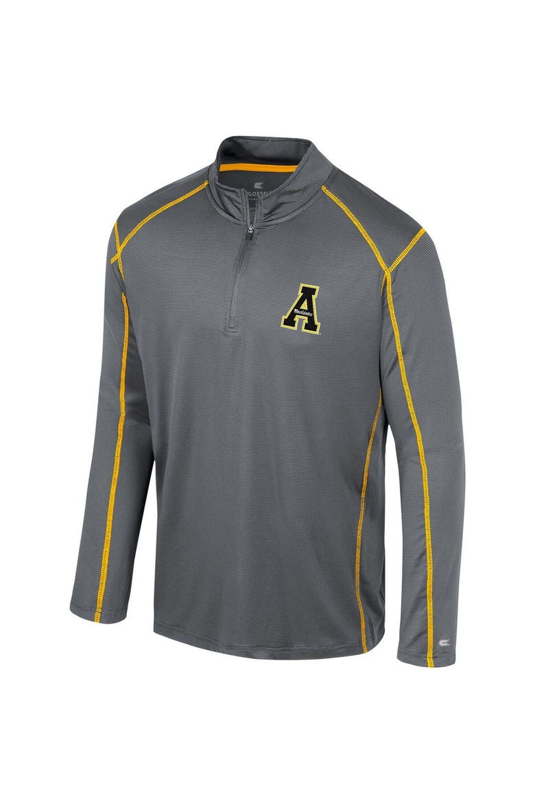 Men's Colosseum Black Appalachian State Mountaineers Cameron Quarter-Zip Windshirt, Alternate, color, Black