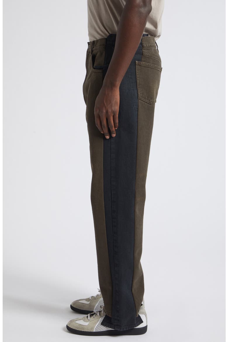 Spliced Straight Leg Jeans, Alternate, color, BLACK / BROWN