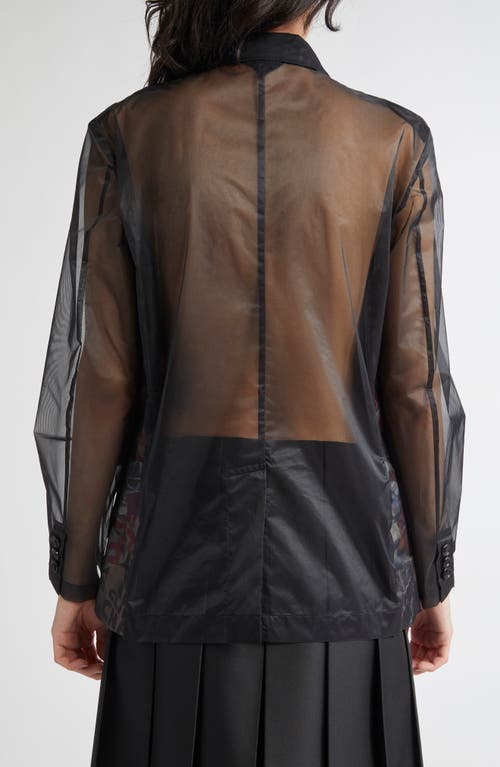 COMME DES GARÇONS COMME DES GARÇONS PAPER PRINT 6 NYLON ORGANZA BLAZER