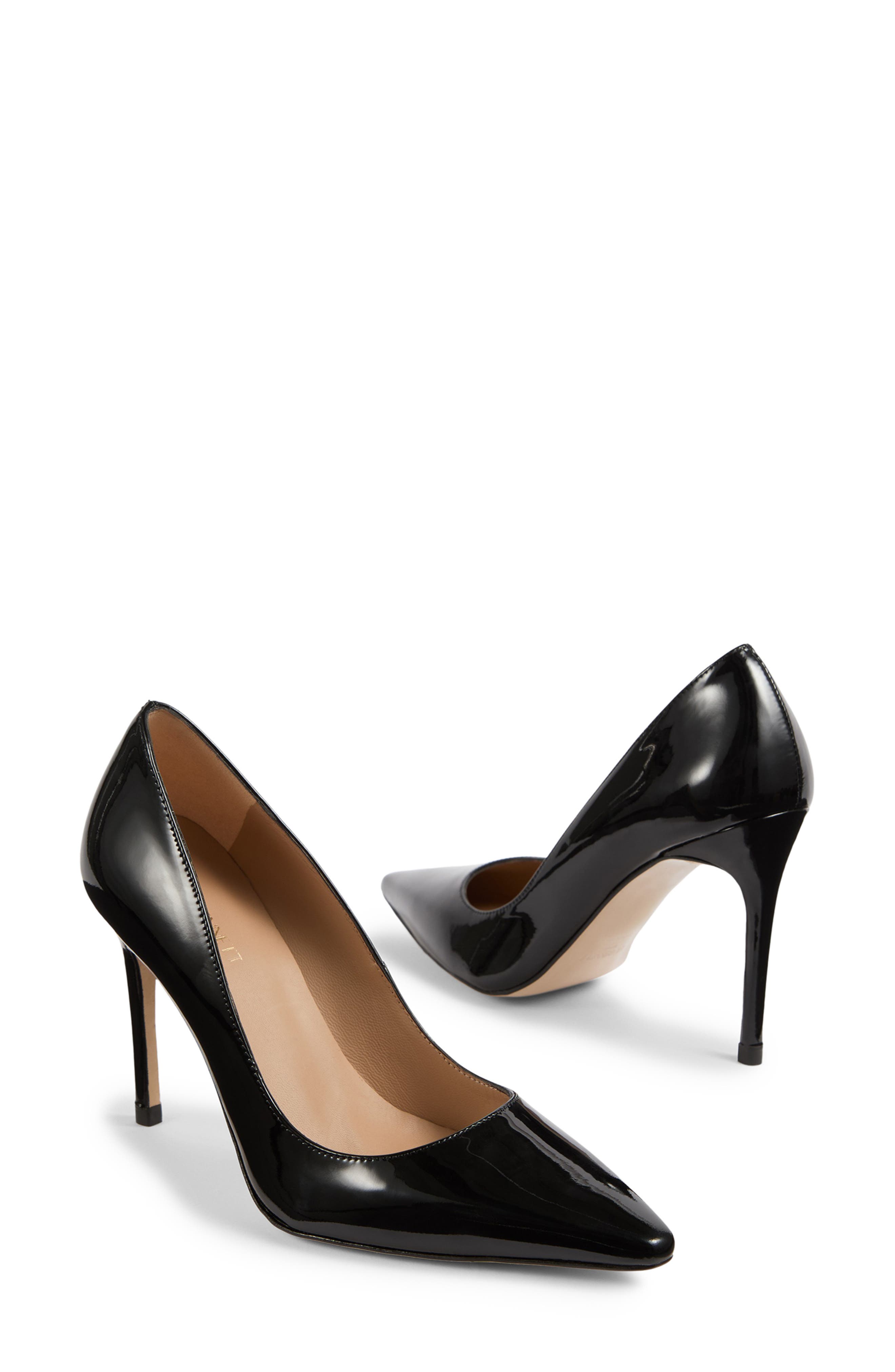 LK Bennett Fern Pointed Toe Pump, Alternate, color, Black Patent