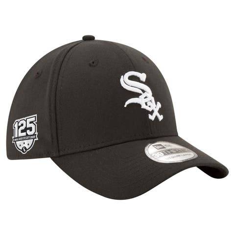 Men's New Era  Black Chicago White Sox 125th Anniversary 39THIRTY Flex Hat