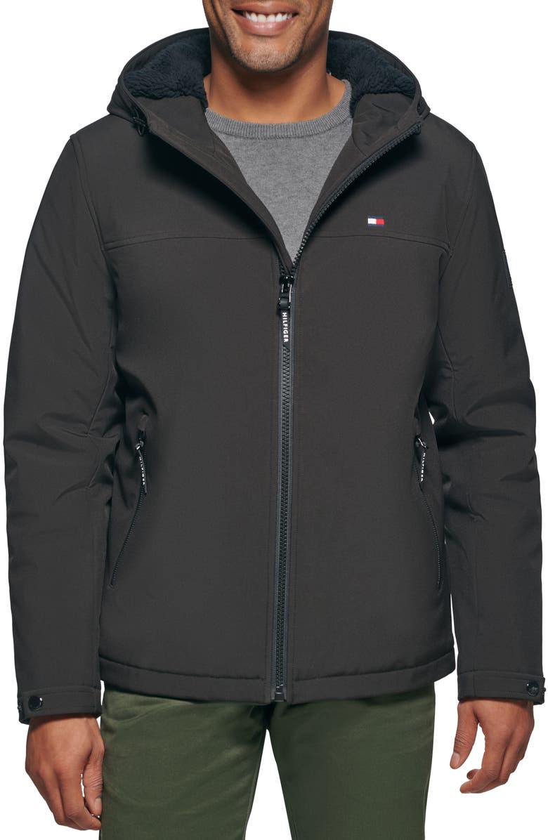 Tommy Hilfiger Faux Shearling Lined Hooded Jacket, Main, color, 