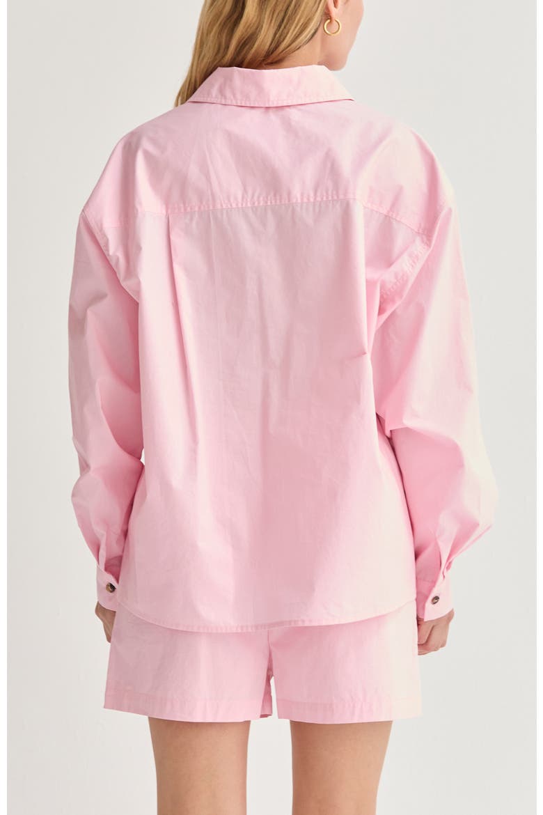 Oversized Poplin Shirt Two Piece Set, Alternate, color, Pink