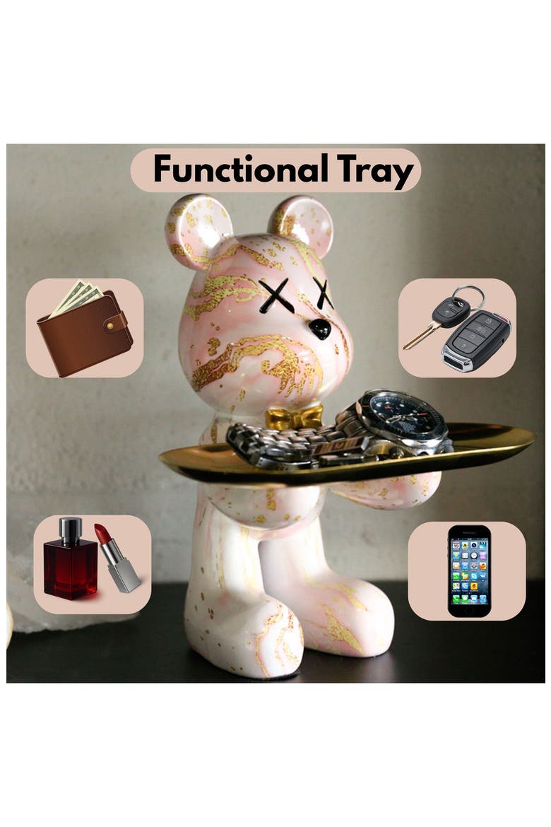 Butler Mouse with Tray, Alternate, color, PINK MARBLE