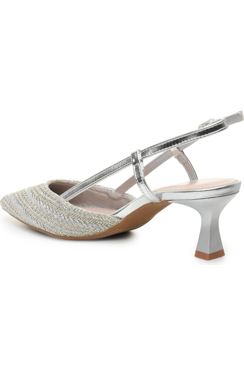 Nicole Miller Slingback Metallic Woven Pump, Alternate, color, Silver Multi