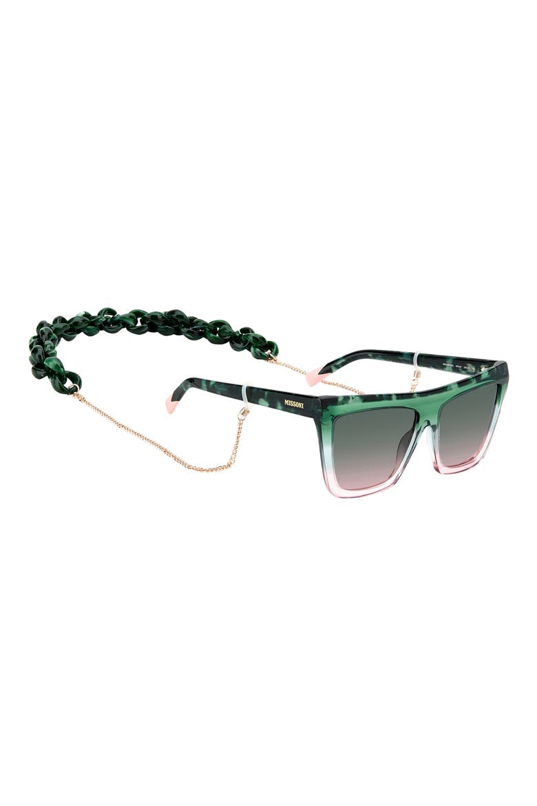 59mm Gradient Square Sunglasses, Alternate, color, GREEN PINK/ GREEN PINK