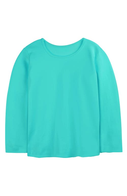 Mightly Organic Cotton Long Sleeve Ribbed Scoop Neck Tee In Teal