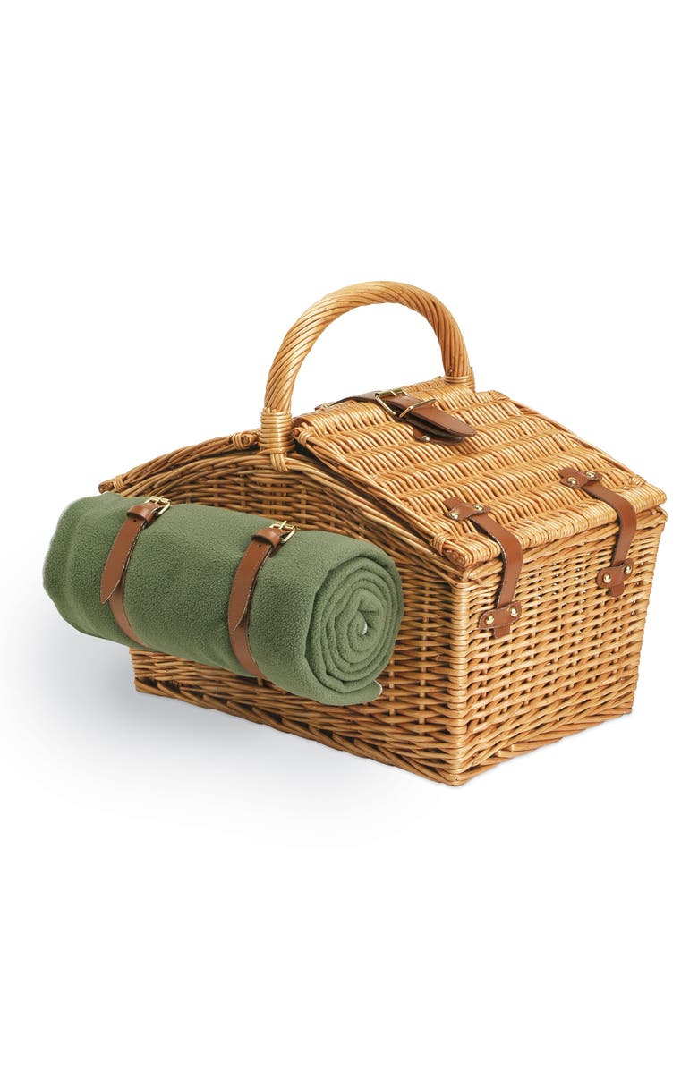 Picnic Time 'Somerset' Wicker Picnic Basket, Alternate, color, Medium Brown