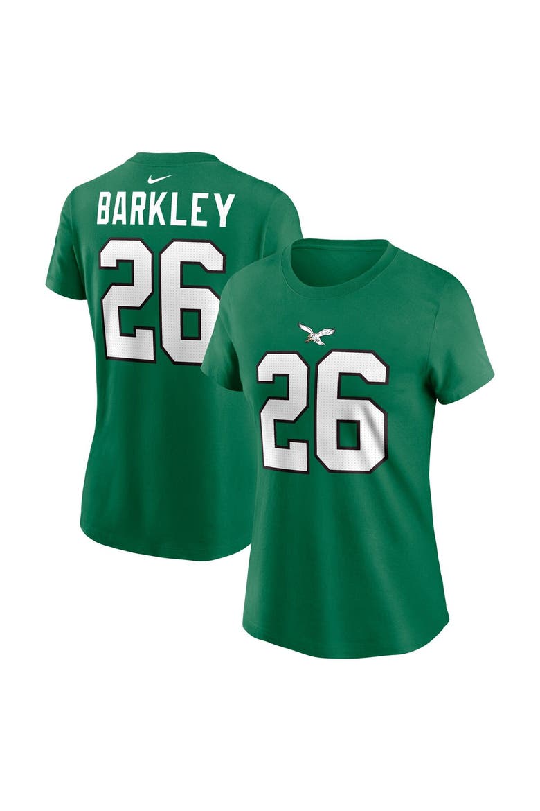 Women's Nike Saquon Barkley Kelly Green Philadelphia Eagles Player Name & Number T-Shirt, Main, color, Kelly Green