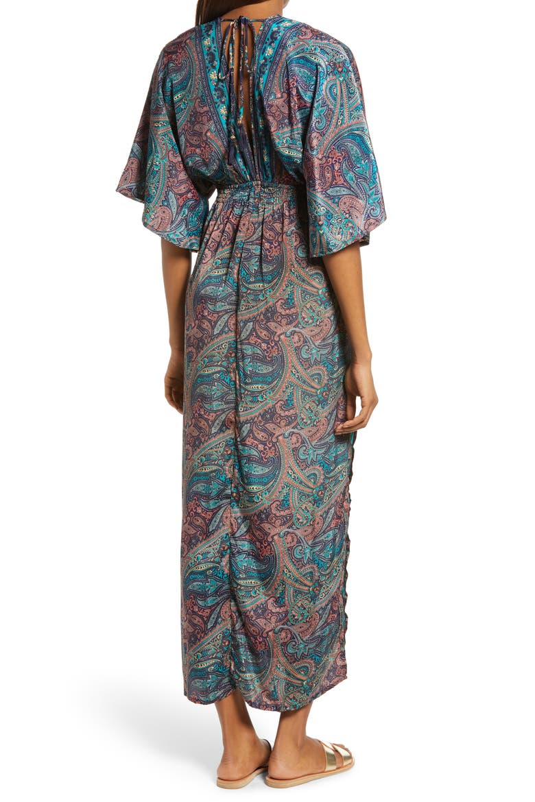 Mystic Garden Paisley Dress, Alternate, color, TURQUOISE