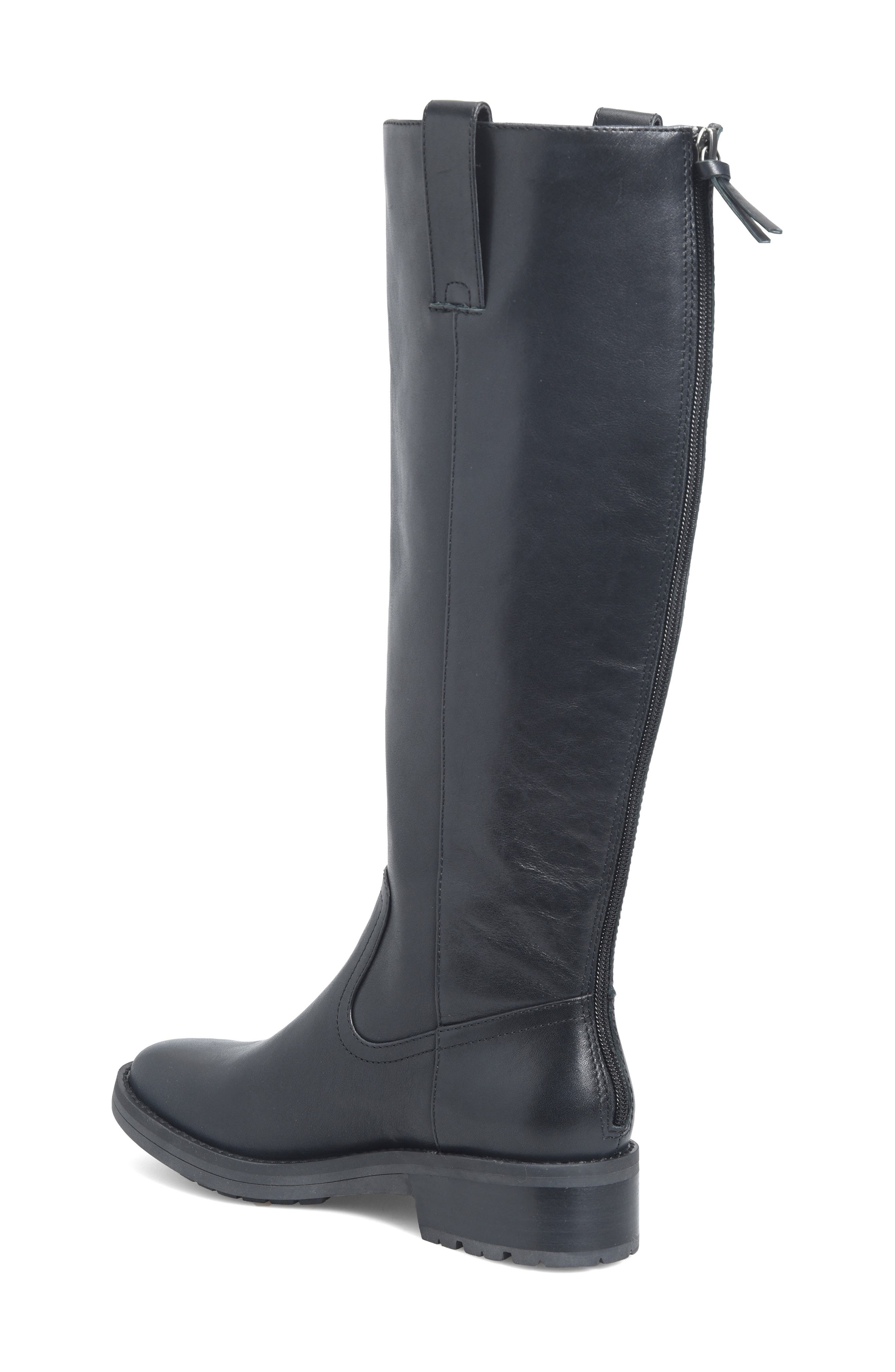 Samantha II Water Resistant Knee High Boot, Alternate, color, BLACK
