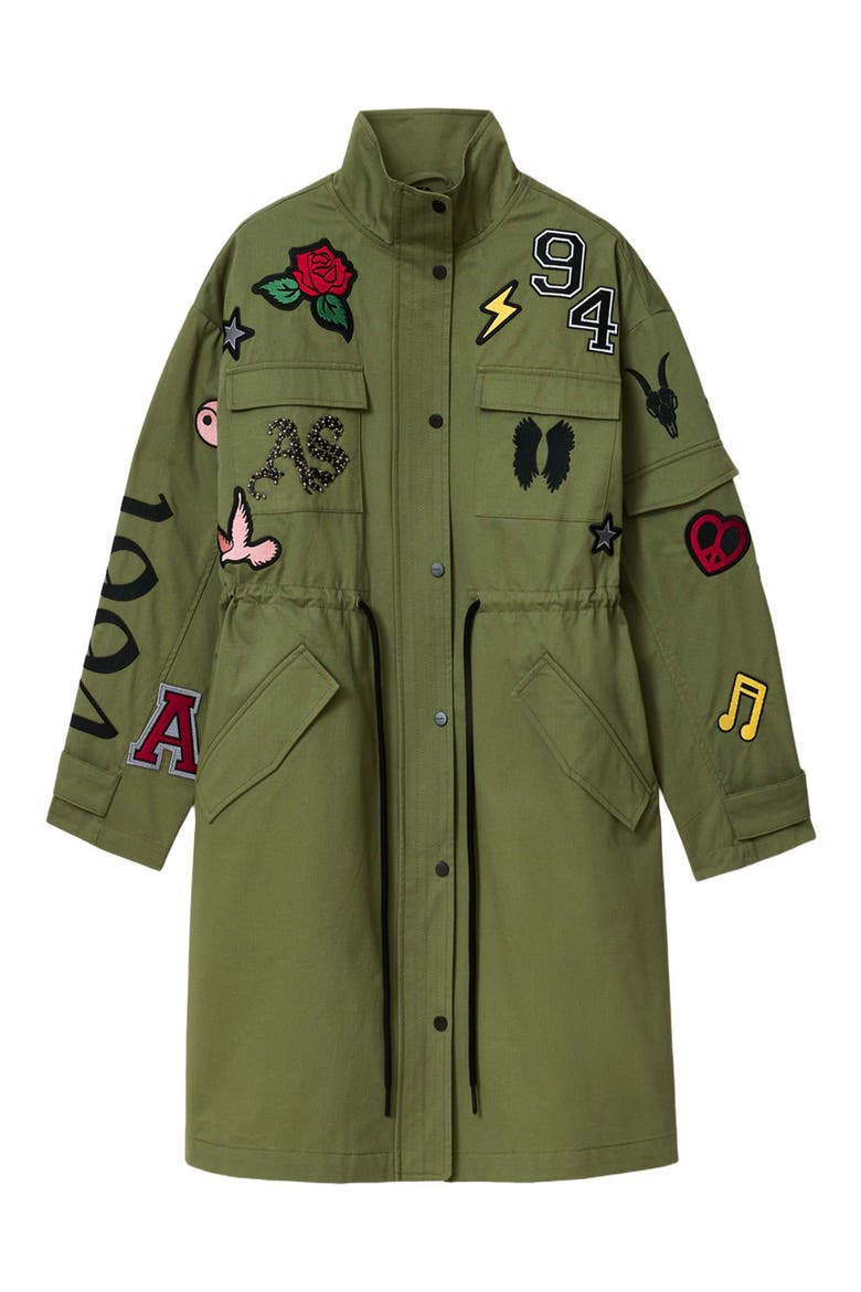 Aria Patch Parka, Alternate, color, KHAKI GREEN