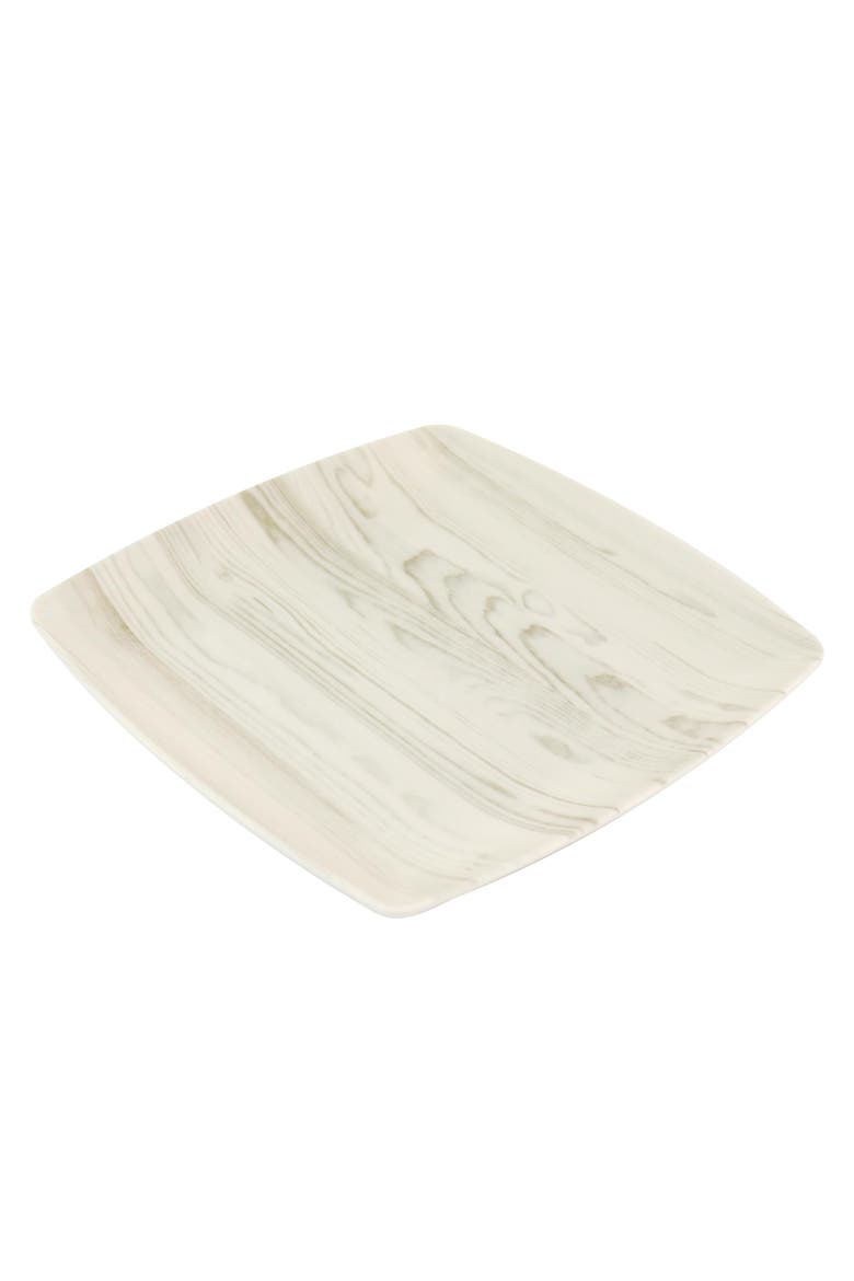Woodgrain 12 Piece Melamine Dinnerware Set, Alternate, color, White