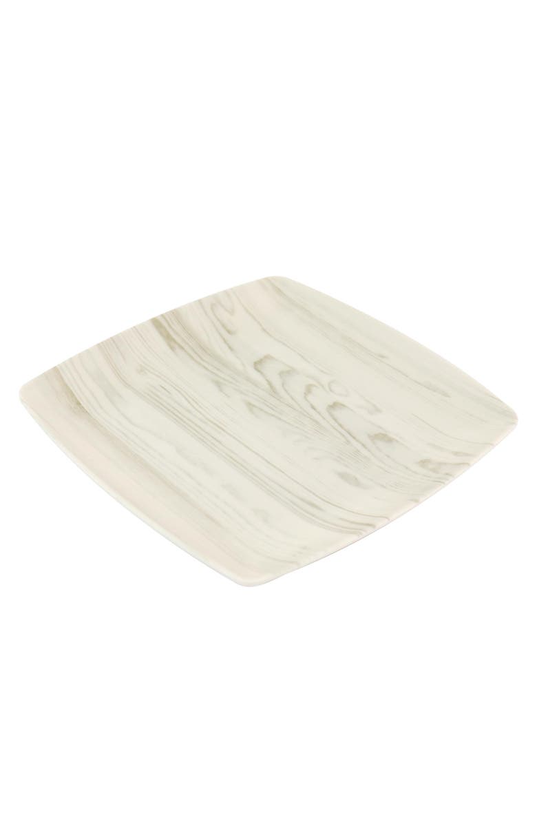 Gibson Home Woodgrain 12 Piece Melamine Dinnerware Set, Alternate, color, White