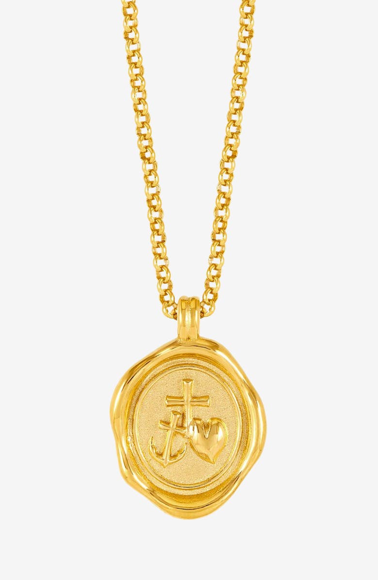 Dower & Hall Men's Hope Talisman Necklace, Main, color, Yellow Gold Vermeil