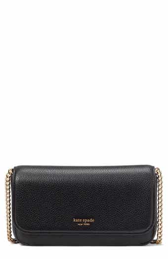 ava leather wallet on a chain