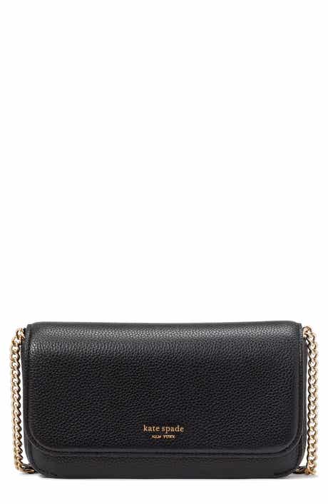 ava leather wallet on a chain
