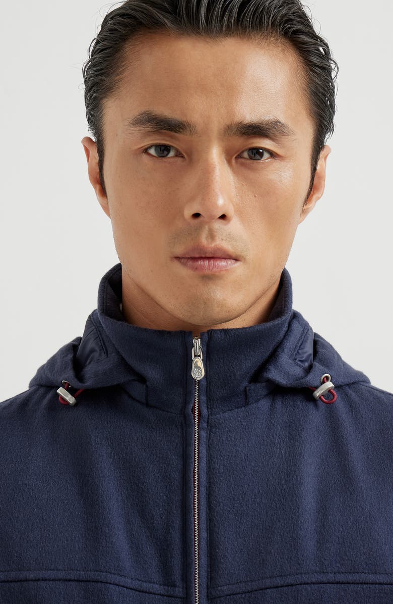 Brunello Cucinelli Cashmere biker jacket, Alternate, color, Blue