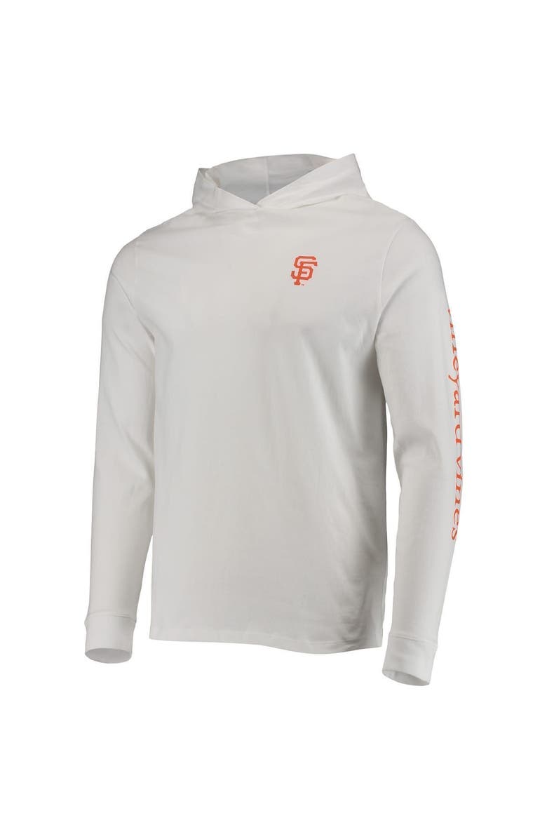 vineyard vines Men's Vineyard Vines White San Francisco Giants Logo Hoodie Long Sleeve T-Shirt, Alternate, color, 