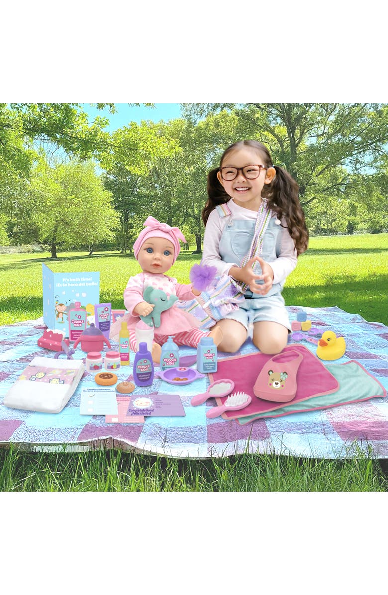 Cuddle Kids Love N' Feed Playset 15" Baby Doll, Alternate, color, Multicolored
