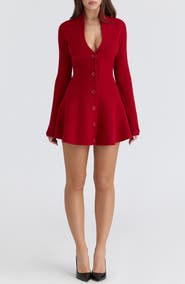 HOUSE OF CB Aubrey Long Sleeve Wool Blend Sweater Minidress