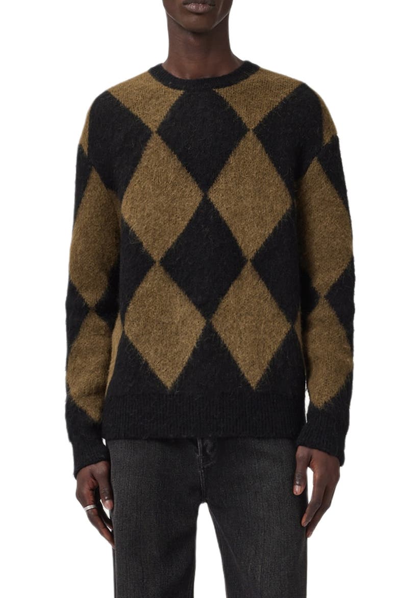 Bower Crewneck Sweater, Main, color, BLACK/ BROWN