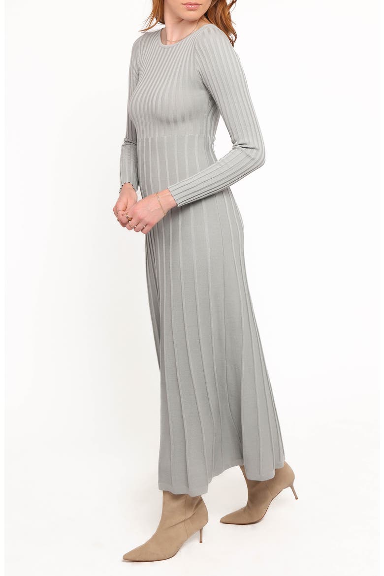 Alison Long Sleeve Rib Maxi Dress, Alternate, color, GREY