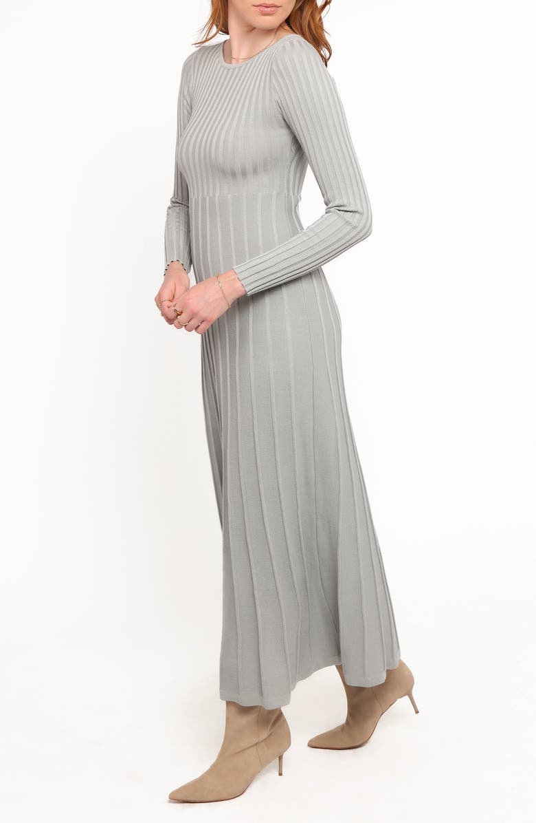 Petal & Pup Alison Long Sleeve Rib Maxi Dress, Alternate, color, Grey