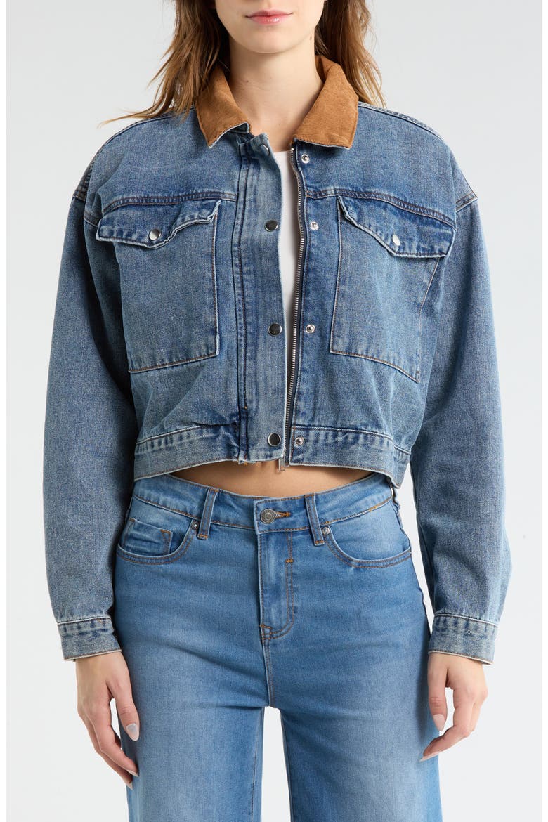 Denim Barn Jacket, Main, color, MEDIUM WASH