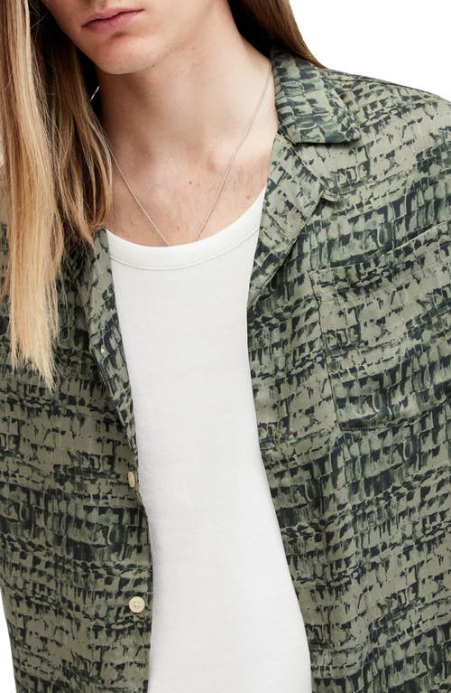 Allsaints Liszt Texture Print Relaxed Fit Shirt In Jet Black