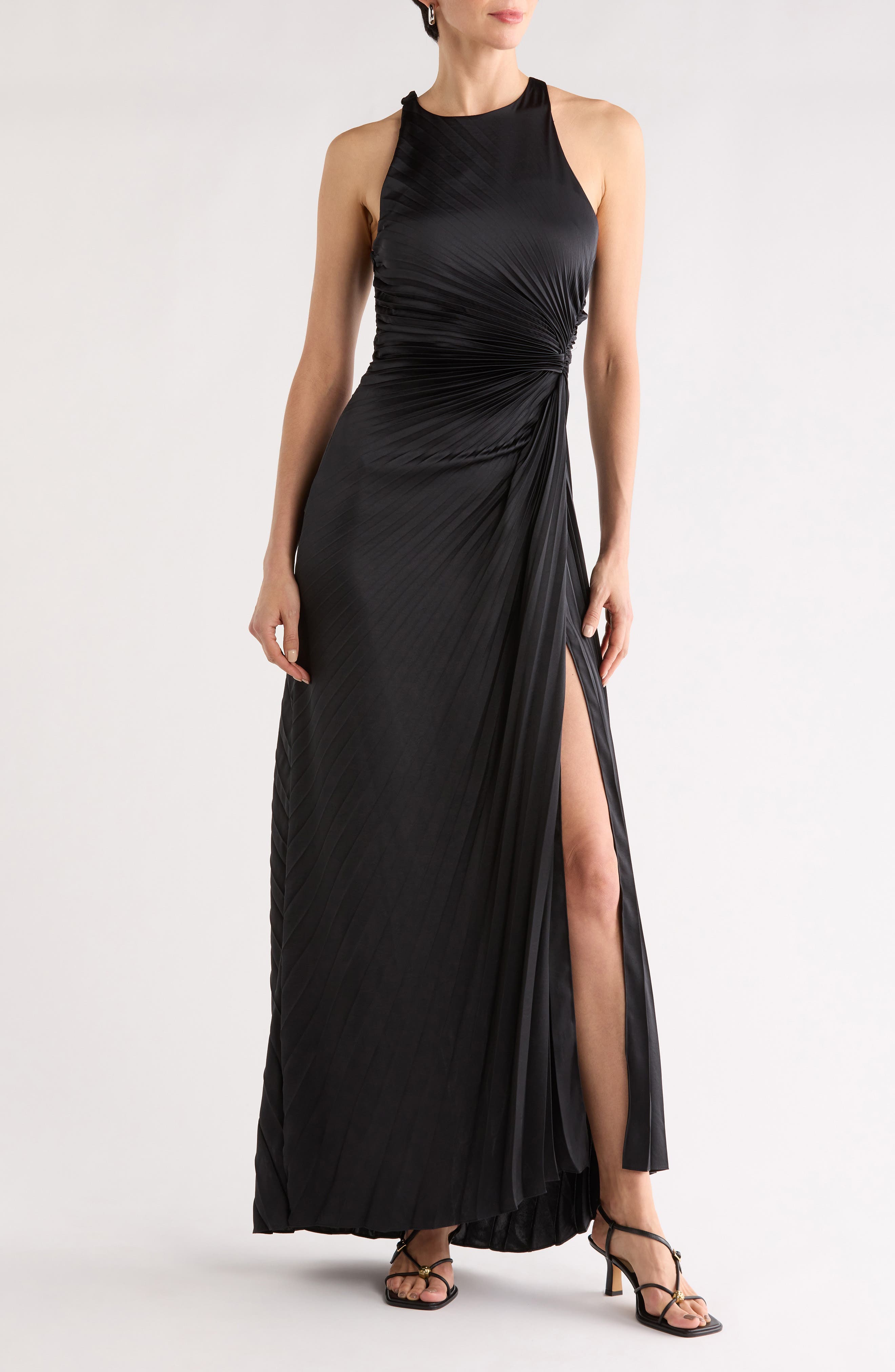A.L.C. Reagan Sleeveless Pleated Satin Gown