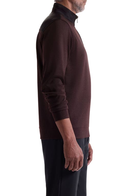 Bugatchi Quarter Zip Pullover In Burgundy