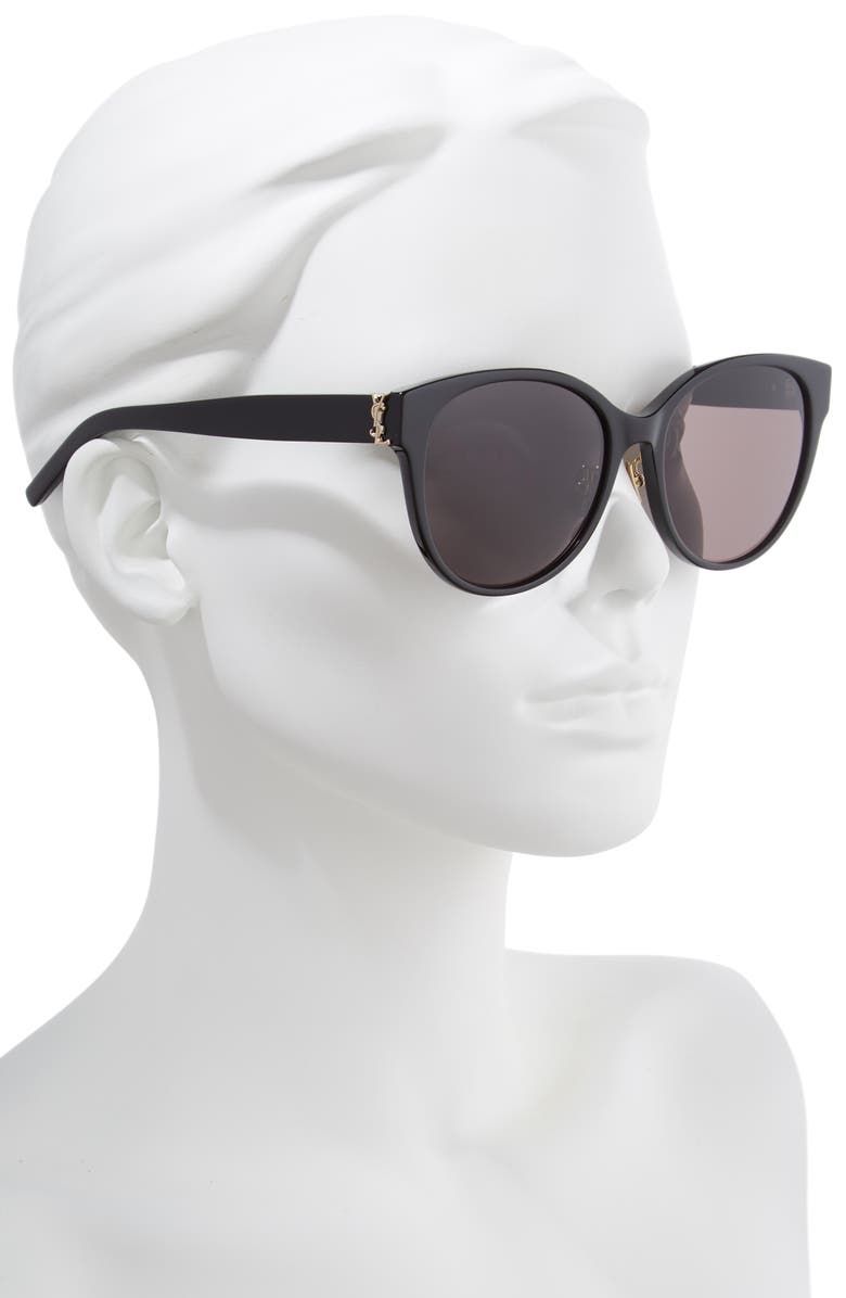 Saint Laurent 57mm Round Sunglasses, Alternate, color, 
