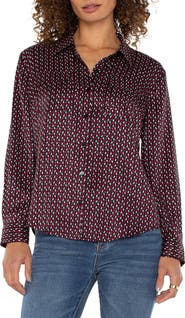 Liverpool Satin Button-Up Shirt