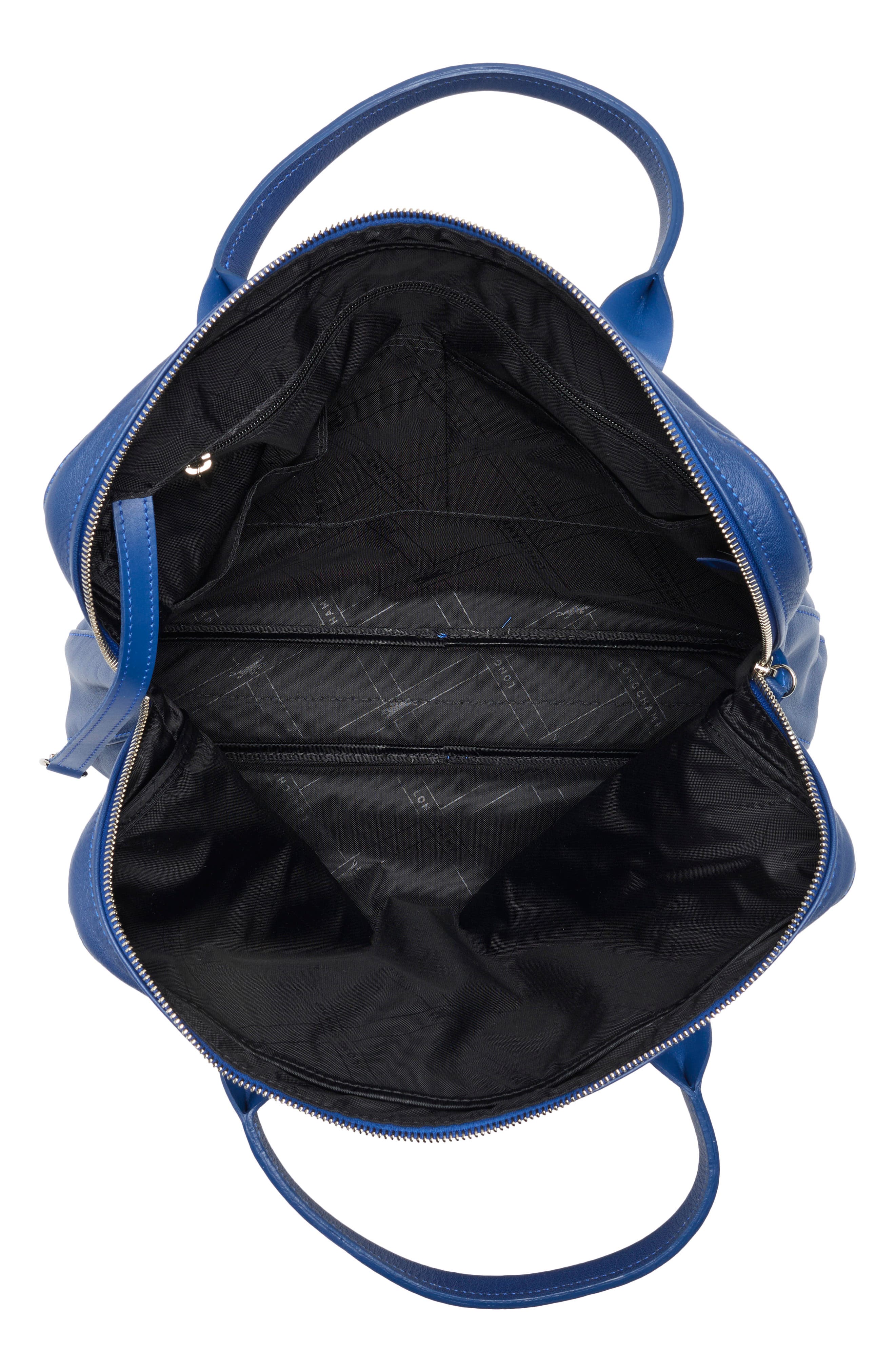 Longchamp Parisis Leather Top Handle Briefcase, Alternate, color, Blue