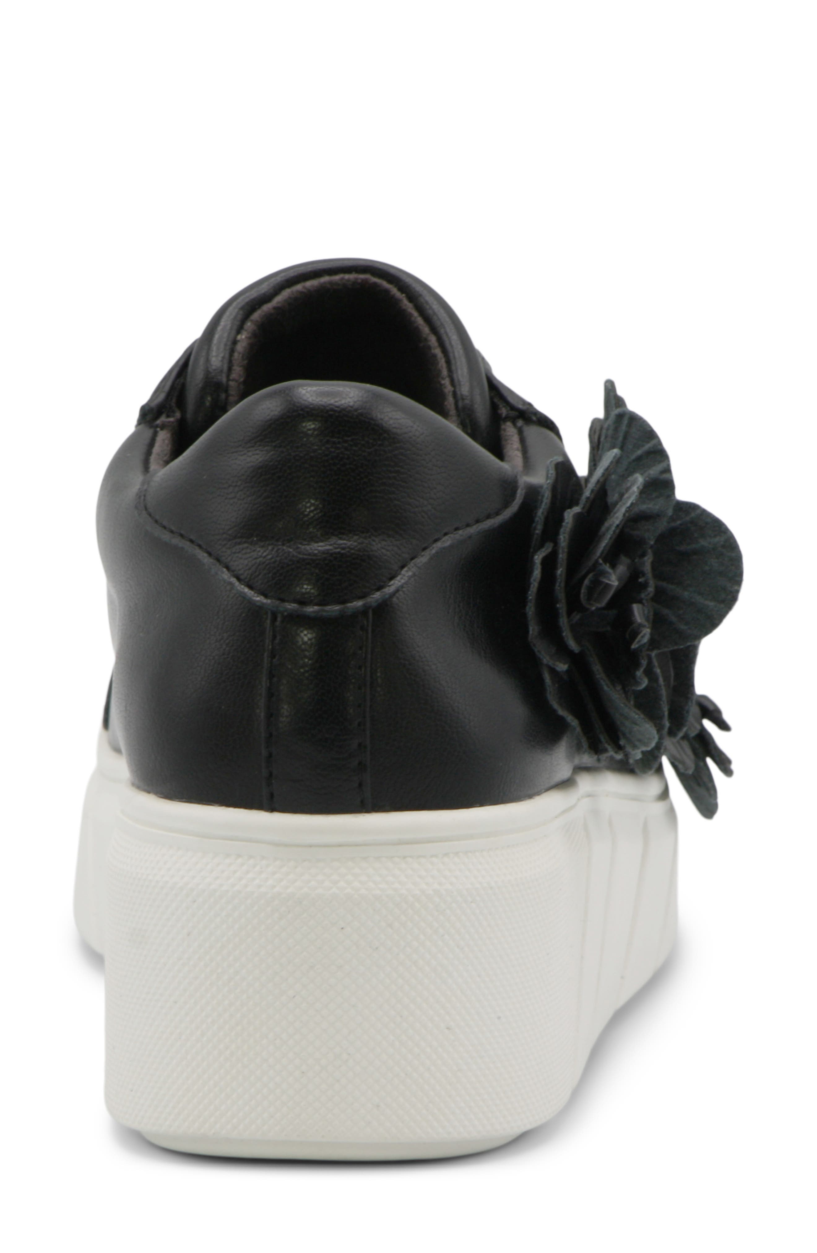 Charles David Rachelle Floral Embellished Wedge Sneaker, Alternate, color, Black