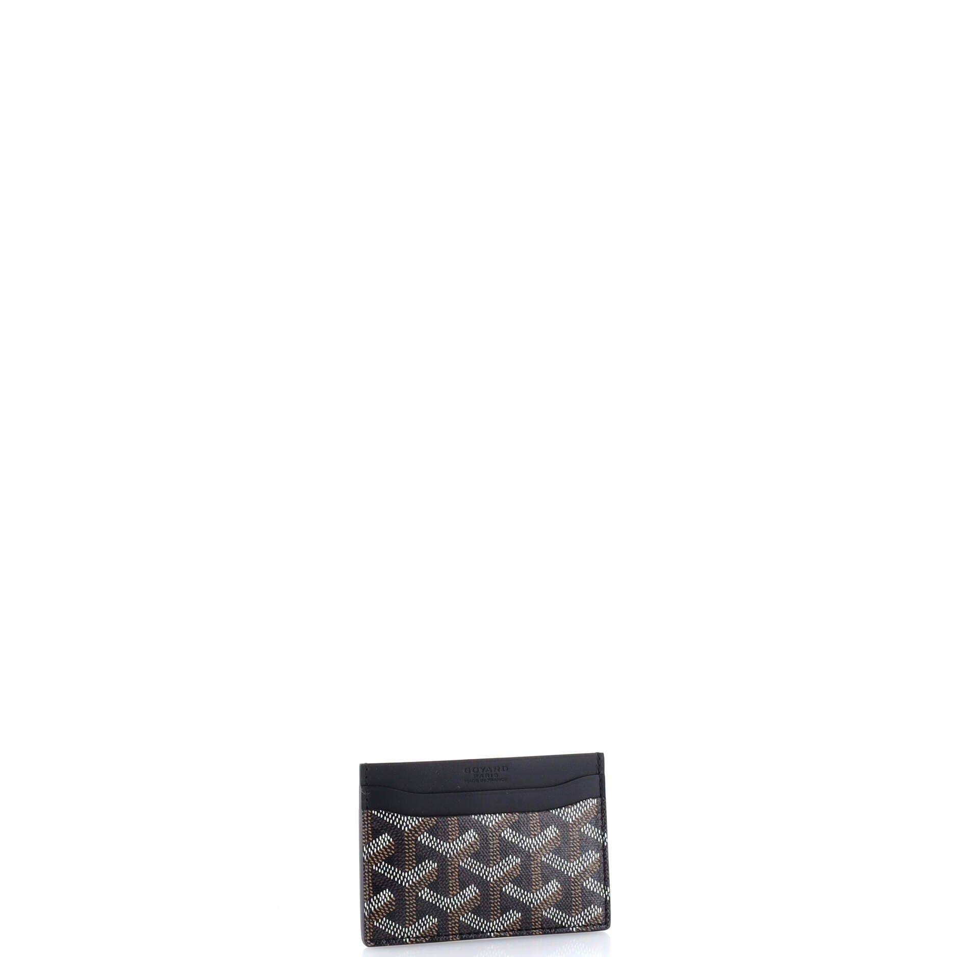 Pre-Owned Goyard Saint Sulpice Card Holder Coated Canvas, Alternate, color, Black