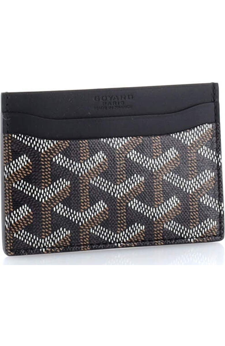 Pre-Owned Goyard Saint Sulpice Card Holder Coated Canvas, Alternate, color, Black