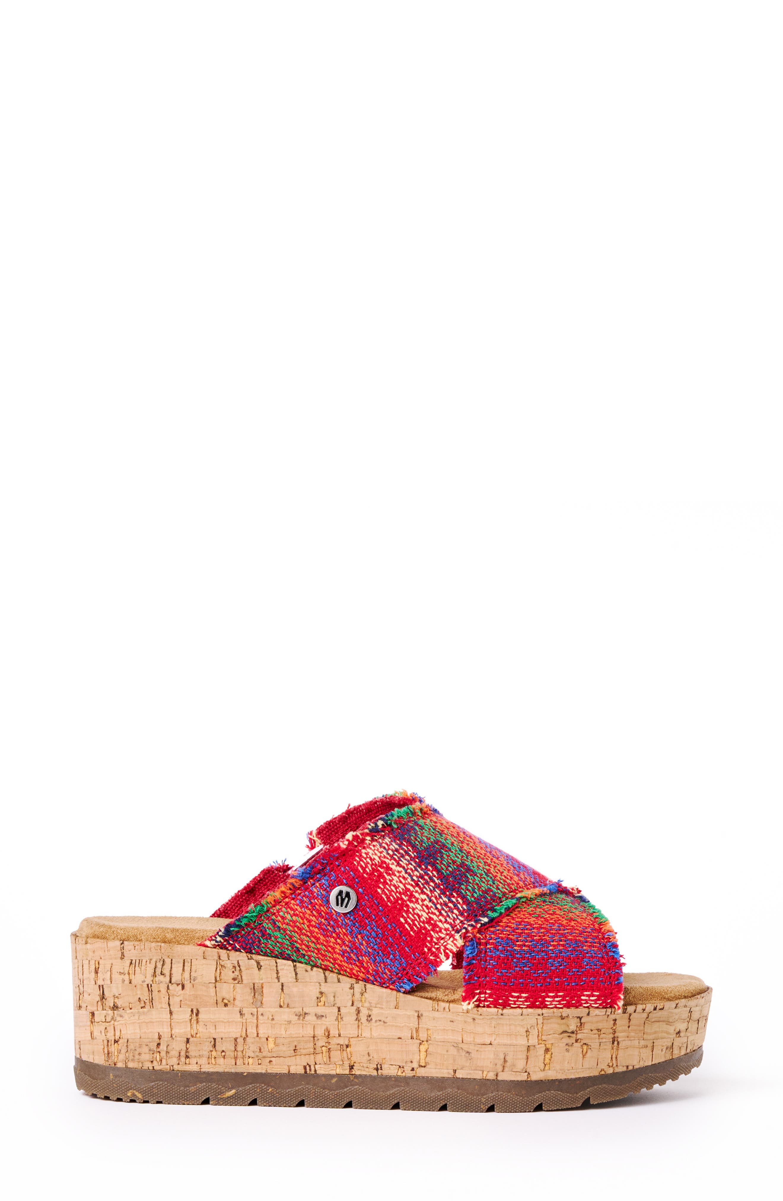 Minnetonka Posey Platform Wedge Slide Sandal, Alternate, color, Horizon Multi