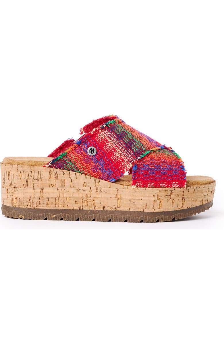Minnetonka Posey Platform Wedge Slide Sandal, Alternate, color, Horizon Multi