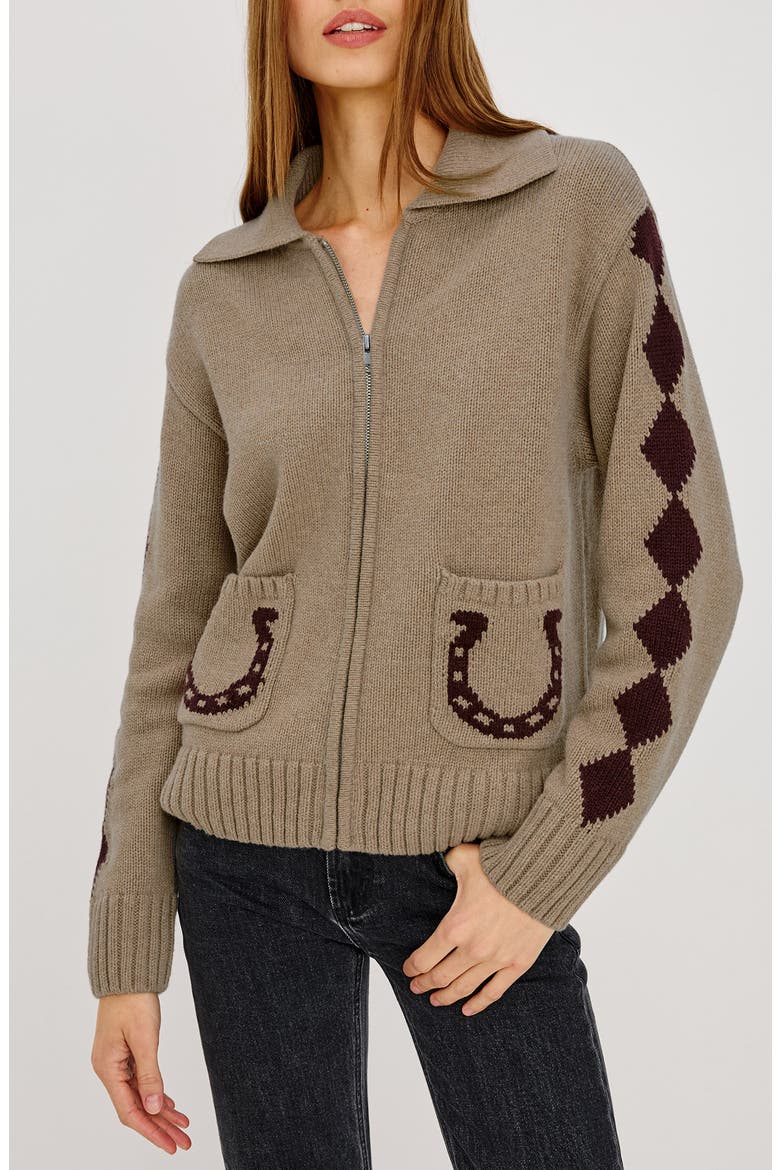 Rhea Cardigan Sweater, Main, color, HORSESHOES