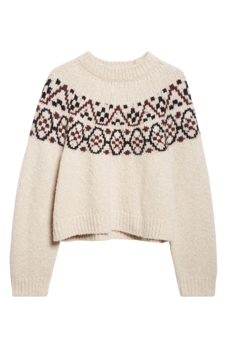 Nili Lotan Chrissy Fair Isle Cashmere & Silk Sweater, Alternate, color, Beige Melange Fair Isle