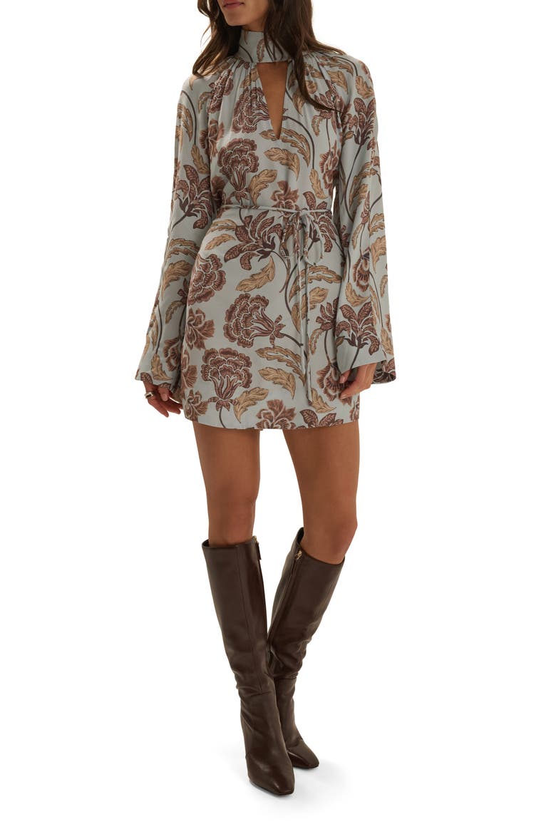 The Love Story Minidress, Main, color, SKY PAISLEY FLORAL